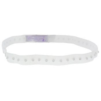 Lavender Girl - Hairtwist Elastic Headband with Brilliant Crystals - White