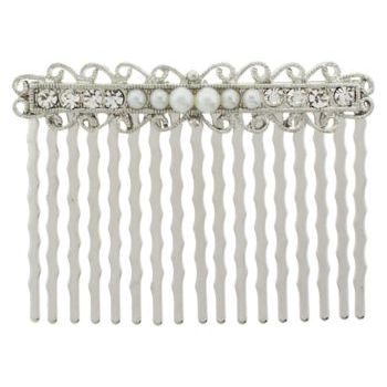 Karen Marie - Bridal Collection - Filigree w/Crystals & Pearls Comb