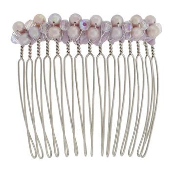 Renee Rivera - Long Tooth Comb w/Pearls & Crystals - Lilac (1)