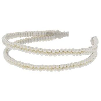Renee Rivera - Split Headband - White w/Pearls