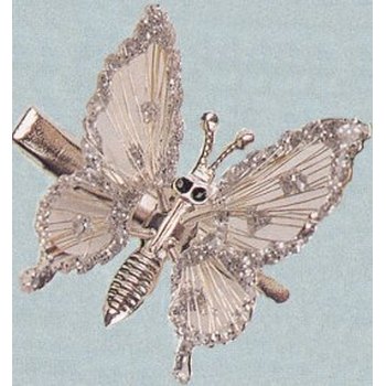 Jeweled Butterfly Hair Clip - Pink