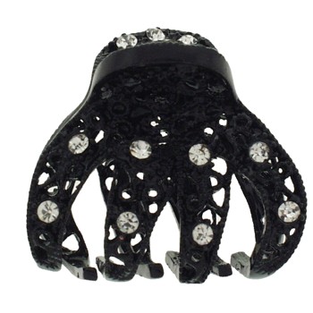 Karina - Mini Filigree Claw Clip - Black