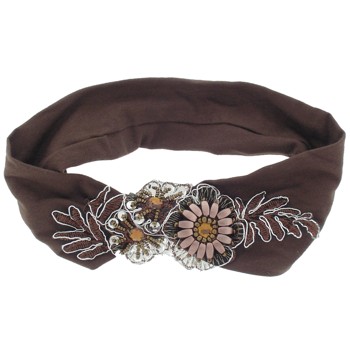 Karina - Embroidery Headwrap - Brown