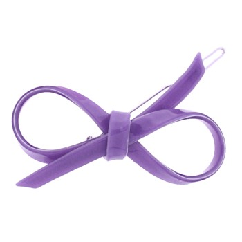 Karina - Acrylic Bow Jean Wire Barrette - Purple (1)