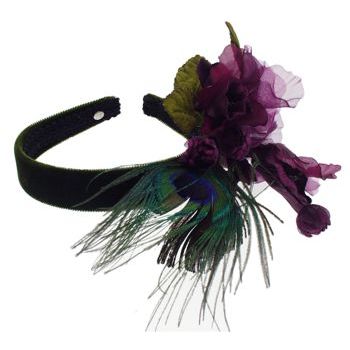 Karin's Garden - Peacock Roses Velvet Headband - Purple (1)