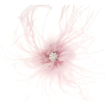 Karin's Garden - Ostrich Feather Barrette w/Crystal Center - Soft Pink (1)