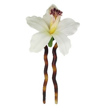Karin's Garden - Vanda Orchid Chignon - White (1)
