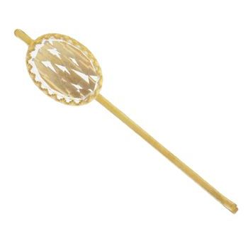 Kevia - 22k Gold - Queen's Crown Crystal Bobby Pin - Gold