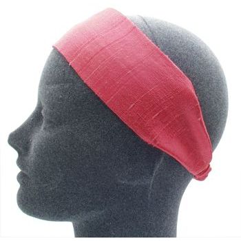 L. Erickson USA - Wide Headband w/ Elastic - Dupioni Silk - Teaberry