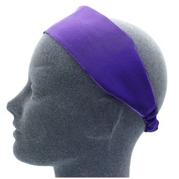 L. Erickson USA - Wide Headband w/ Elastic - Grosgrain - Purple