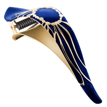 Ficcare - Maximas Lotus Jewel Clip - Royal Blue w/Gold - Large (1)