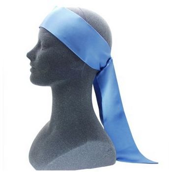 L. Erickson USA - Soft Headband w/ Elastic Loop - Silk Charmeuse - French Blue