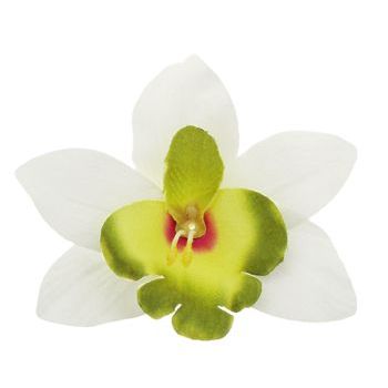Karen Marie - Le Fleur Collection - Large Cymbidium Orchid - White w/Lime (1)