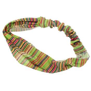 HB HairJewels - Lucy Collection - Sheer Tiny Stripe Soft Headband - Lime (1)