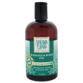 AROMALAND - Massage and Body Oil - Lemongrass and Sage 12 oz (350ml)