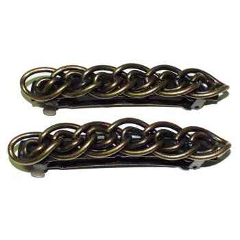 HB HairJewels - Cable Barrette - 2 Bronze Colored