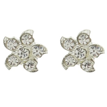 HB HairJewels - Austrian Crystal Flower Magnets - White (set of 2)