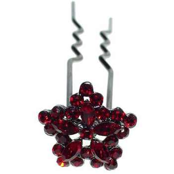 HB HairJewels - Austrian Crystal Mini Flower Pin - Red