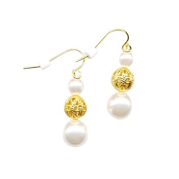 HB HairJewels - Diva Collection - Pearl & Gold Earrings