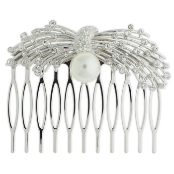 Karen Marie - Bridal Collection - Crystal & Pearl Sparkler Comb (1)