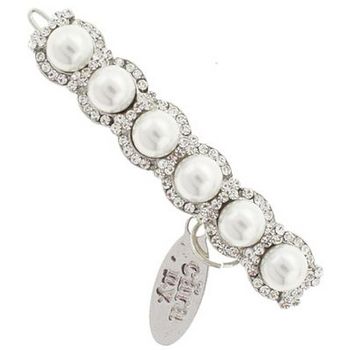 Cara - Crystal Ringed Pearl Clip - White Pearl & White Diamond (1)