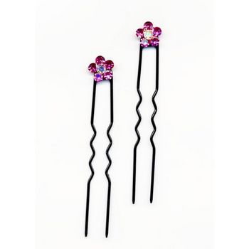 HB HairJewels - Mini French Hairpin - Rose w/Black Pin