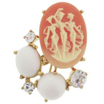 Alex and Ani - Vintage Inspired Cameo Brooch w/Stones & Crystals - Rose (1)