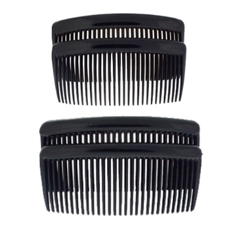 Good Hair Days - Set of 4 Rounded Back Combs 2 Sizes - Black