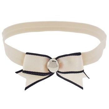 Candace Ang - Stretch Headband with Bow - Cream