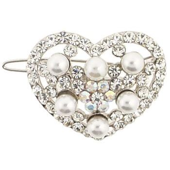 Karen Marie - Bridal Collection - Heart Mini Migali Clip - Pearls & Crystals