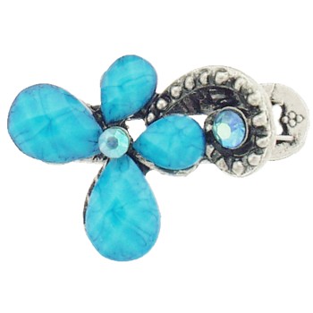 SOHO BEAT - French Fashionista - Moonstone and Crystal Flowering Claw Clip - Tantalizing Turquoise (1)