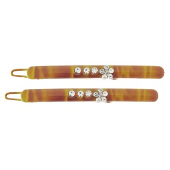 SOHO BEAT - Navajo Couture - TigerLily Queen - Navajo Crystal Barrettes (Set of 2) - Golden Sunset