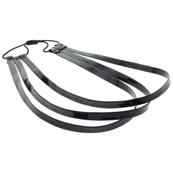 Santi - Skinny Triple Patent Leather Headband - Black (1)