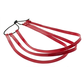 Santi - Skinny Triple Patent Leather Headband - Red (1)