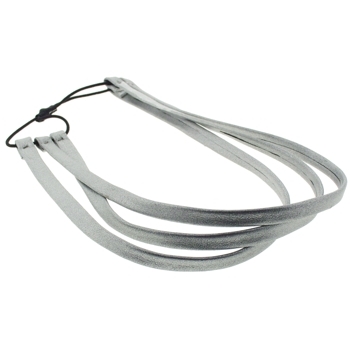 Santi - Skinny Triple Leather Headband - Silver (1)