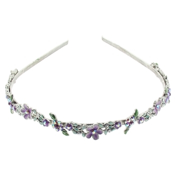 Medusa's Heirlooms - Enamel & Crystal Floral Vine Headband - Lavender
