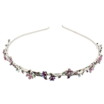 Medusa's Heirlooms - Enamel & Crystal Floral Vine Headband - Rose