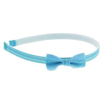 HB HairJewels - Lucy Collection - Skinny Stripe Headband w/Bow - Blueberry (1)
