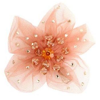 Tarina Tarantino - Tulle Flower Anywhere Clip - Peach