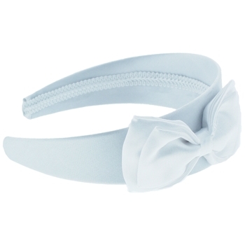 Karen Marie - Satin Headband w/Large Bow - White (1)