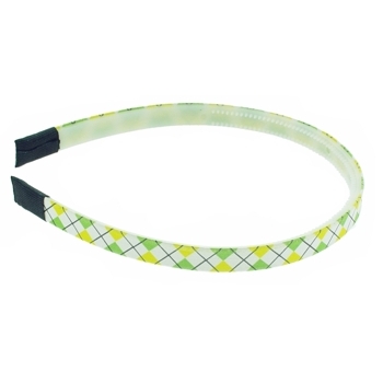 HB HairJewels - Lucy Collection - Skinny Argyle Headband - Lemon & Lime (1)