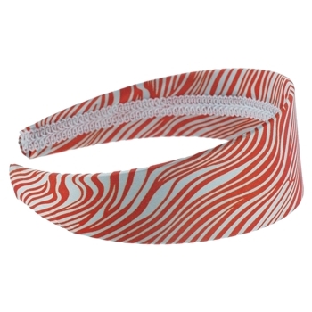 HB HairJewels - Lucy Collection - Satin Zebra Stripe Headband - Orange (1)