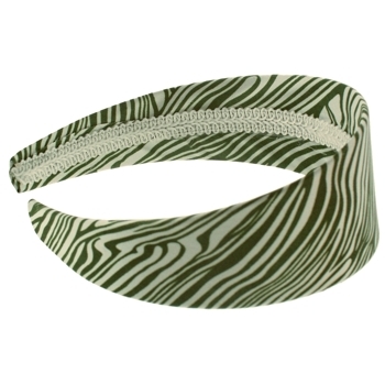 HB HairJewels - Lucy Collection - Satin Zebra Stripe Headband - Green (1)