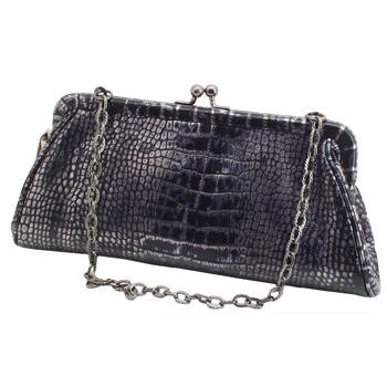 Adrienne Vittadini - Metal Purple Leather Handbag (1)