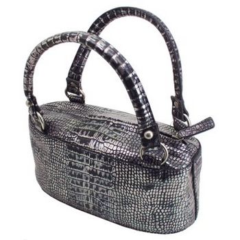 Adrienne Vittadini - Metallic Purple Leather Handbag (1)