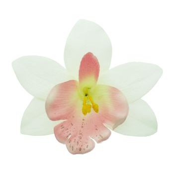 Karen Marie - Le Fleur Collection - Large Cymbidium Orchid - White w/Pink (1)