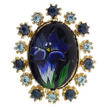 Alex and Ani - Vintage Inspired Flower Brooch Pin - Midnight Blue (1)