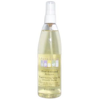 Aura Cacia - Heat Activated Relaxer Straightening Spray for Smooth Styles - 8 fl oz