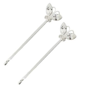 Betty Wales - Marquis Crystal Butterfly Bobby Pins (Set of 2)