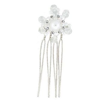 Betty Wales - Pearl & Multi-Flower Crystal Hairpin